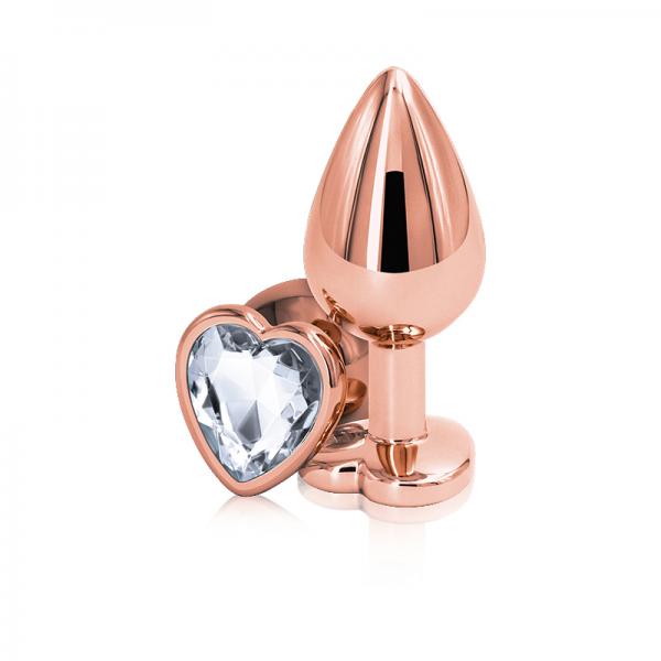 Rear Assets Rose Gold Heart Medium Clear - OmniPleasures