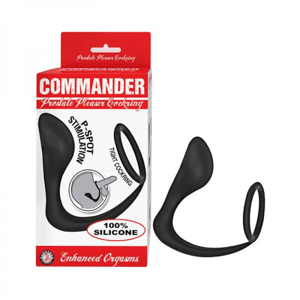 Commander Prostate Pleaser Cockring Black - OmniPleasures