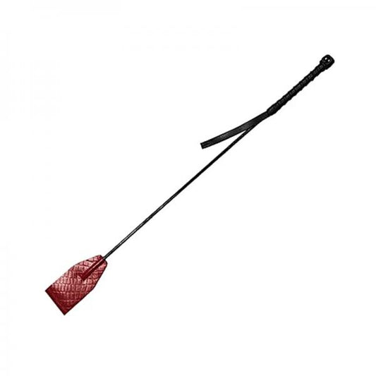 Leather Riding Crop Burgunday & Black Accessories - OmniPleasures