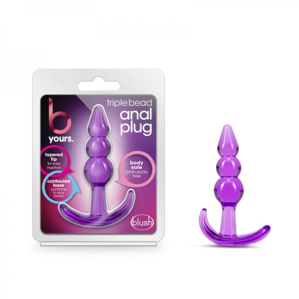 B Yours Triple Bead Anal Plug Purple - OmniPleasures