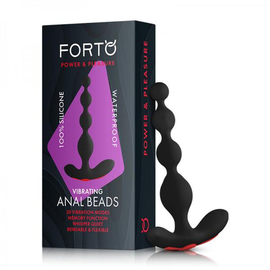 Forto Vibrating Anal Beads Black - OmniPleasures