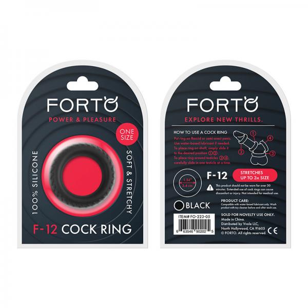 Forto F-12: 35 Mm 100% Liquid Silicone C-ring Black - OmniPleasures