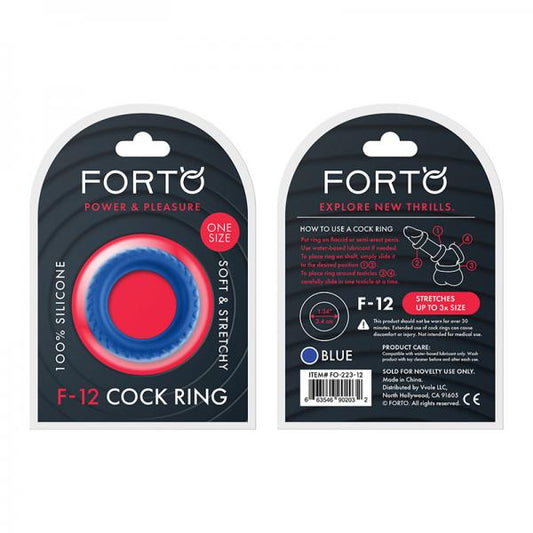 Forto F-12: 35 Mm 100% Liquid Silicone C-ring Blue - OmniPleasures