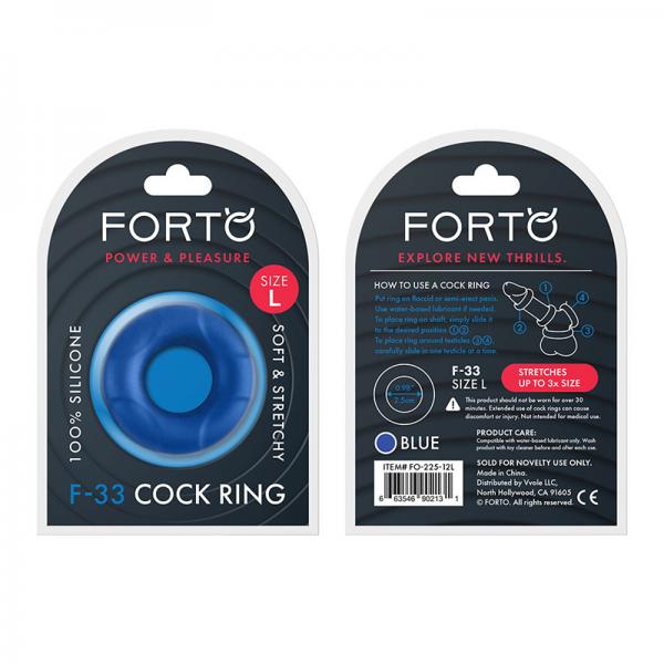 Forto F-33: 25mm 100% Liquid Silicone C-ring Lg Blue - OmniPleasures