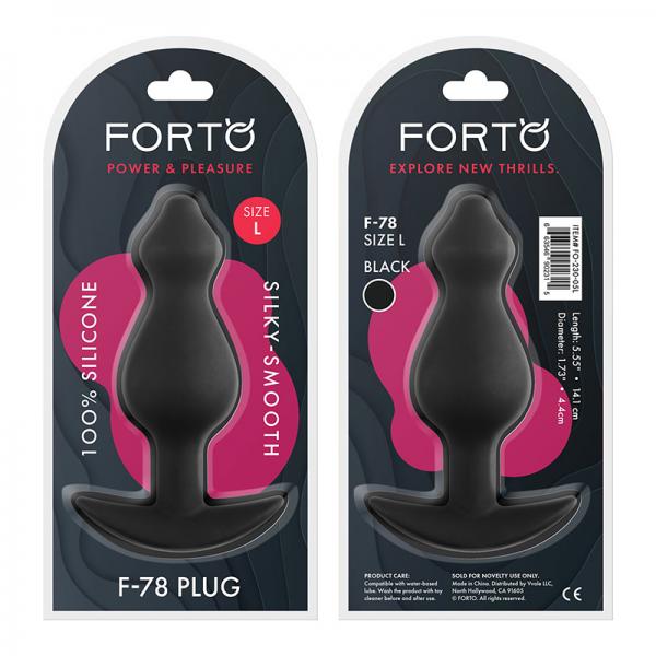 Forto F-78: Pointee 100% Silicone Plug Large Black - OmniPleasures