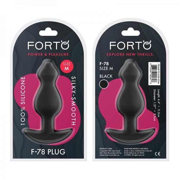 Forto F-78: Pointee 100% Silicone Plug Medium Black - OmniPleasures