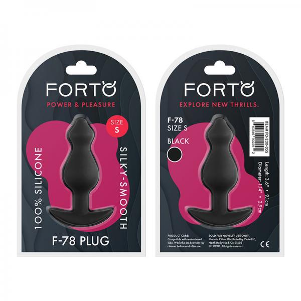 Forto F-78: Pointee 100% Silicone Plug Small Black - OmniPleasures