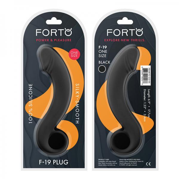 Forto F-19: 100% Silicone Plug Black - OmniPleasures