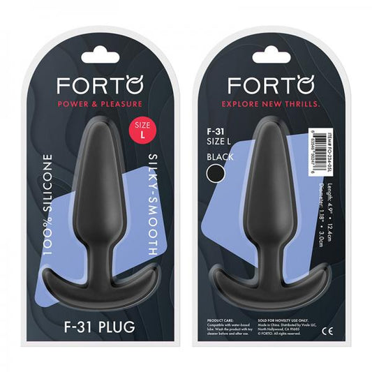 Forto F-31: 100% Silicone Plug Lg Black - OmniPleasures