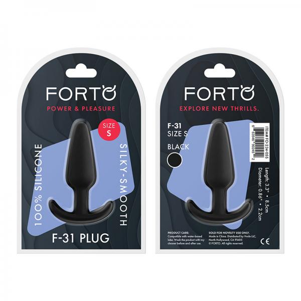 Forto F-31: 100% Silicone Plug Sm Black - OmniPleasures