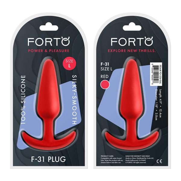 Forto F-31: 100% Silicone Plug Lg Red - OmniPleasures