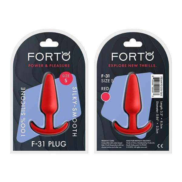 Forto F-31: 100% Silicone Plug Sm Red - OmniPleasures