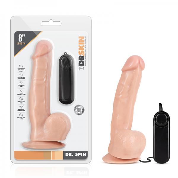 Dr. Skin - Dr. Spin 8in Gyrating Dildo Vanilla - OmniPleasures