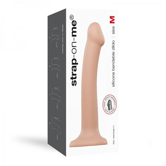 Strap-on-me Semi-realistic Dual Density Bendable Dildo Vanilla Size M - OmniPleasures