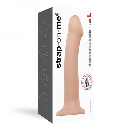 Strap-on-me Semi-realistic Dual Density Bendable Dildo Vanilla Size L - OmniPleasures