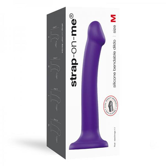 Strap-on-me Semi-realistic Dual Density Bendable Dildo Purple Size M - OmniPleasures