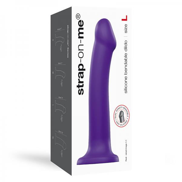 Strap-on-me Semi-realistic Dual Density Bendable Dildo Purple Size L - OmniPleasures