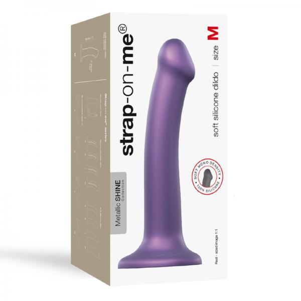 Strap-on-me Mono Density Dildo Metallic Purple Size M - Shine - OmniPleasures