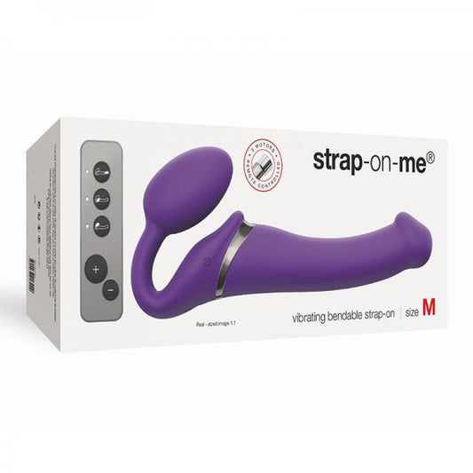 Strap-on-me Vibrating 3 Motors Strap On M - Purple - OmniPleasures