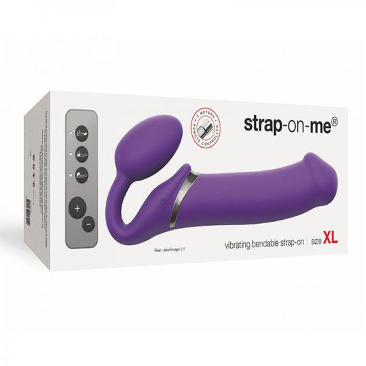 Strap-on-me Vibrating 3 Motors Strap On Xl - Purple - OmniPleasures