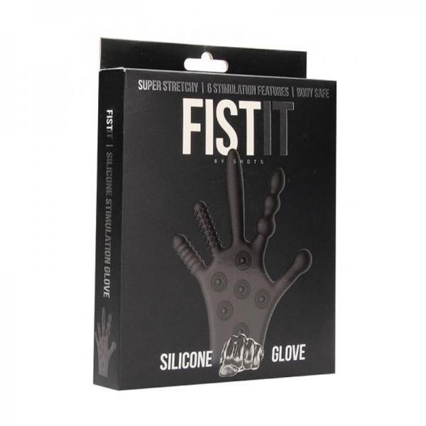 Fist It Silicone Stimulation Glove - Black - OmniPleasures