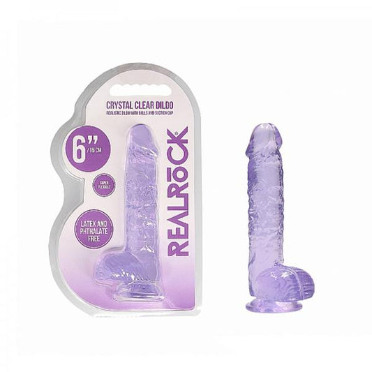 Realrock Realistic Dildo With Balls 6in Purple - OmniPleasures