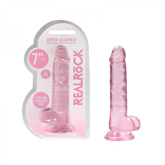 Realrockrealistic Dildo With Balls 7in Pink - OmniPleasures