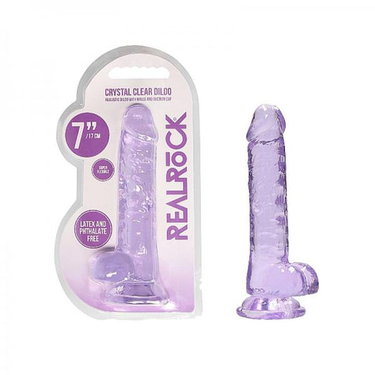 Realrock Realistic Dildo With Balls 7in Purple - OmniPleasures