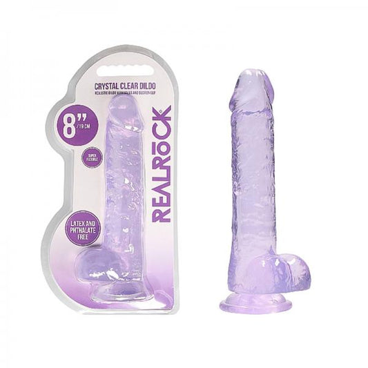 Realrock Realistic Dildo With Balls 8in Purple - OmniPleasures