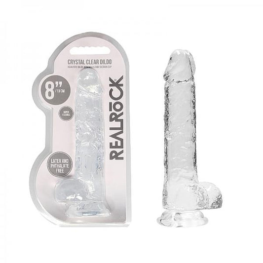 Realrock Realistic Dildo With Balls 8in Transparent - OmniPleasures