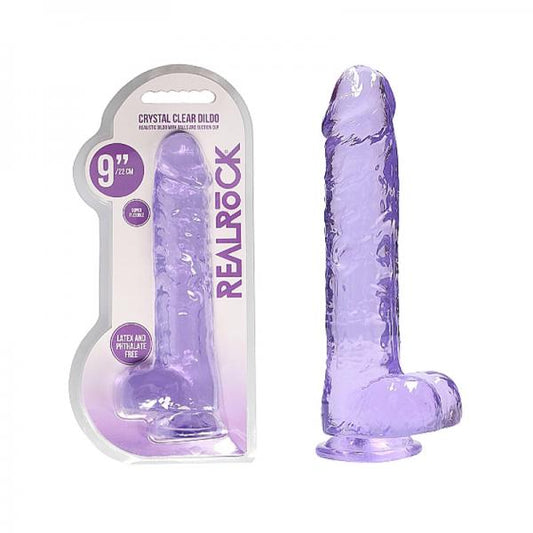 Realrock Realistic Dildo With Balls 9in Purple - OmniPleasures