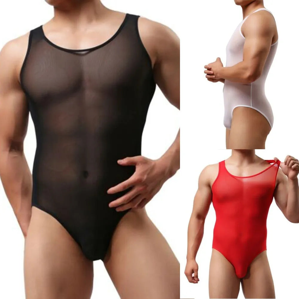 Men's Leotard Tan Tops