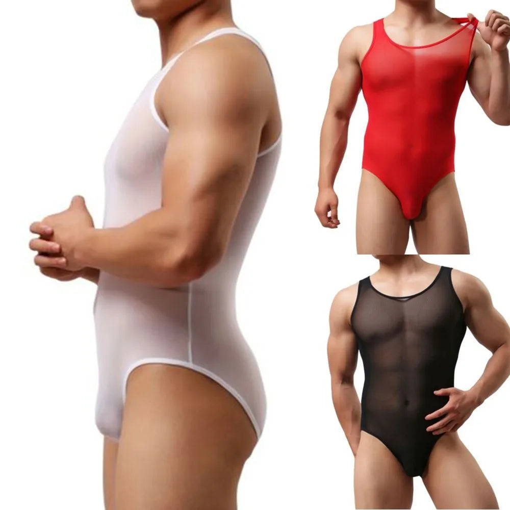 Men's Leotard Tan Tops