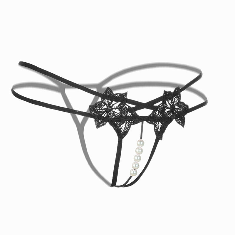 Women Sexy G-string Lace Chic Lingerie Pearl Thongs - OmniPleasures