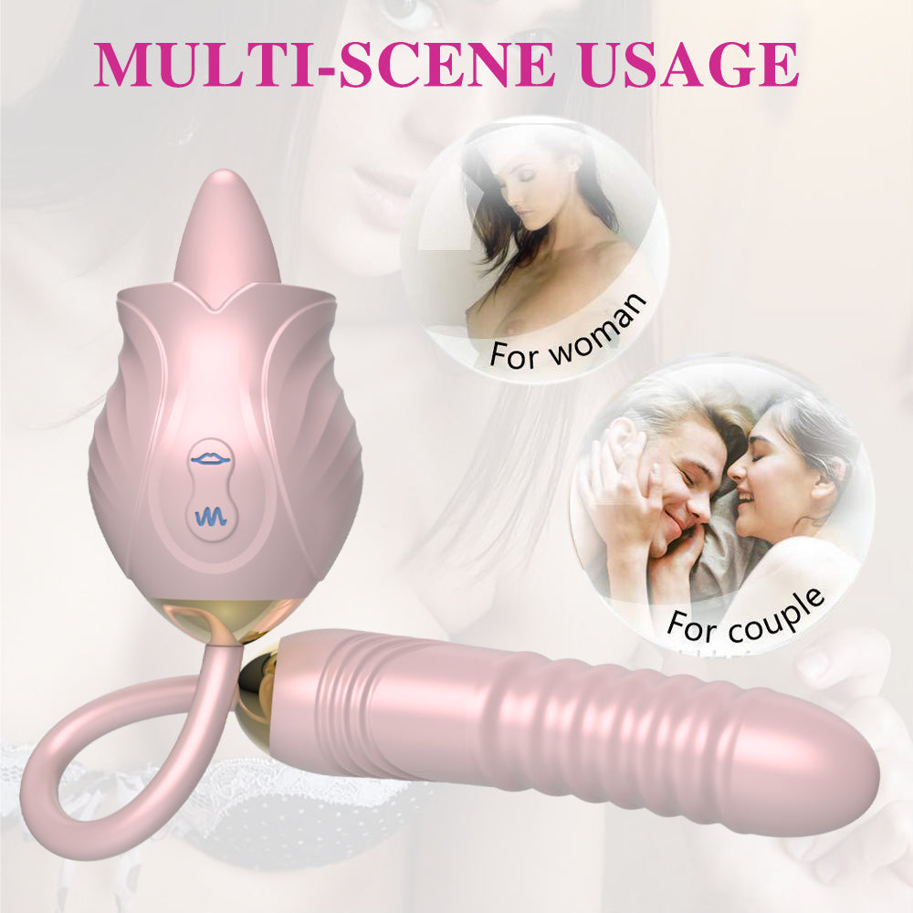 New Rose Toy Warming G-spot Tongue Licking Vibrator - OmniPleasures