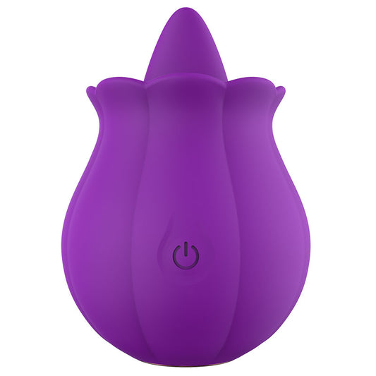 10 Speeds Vibrating Rose Shape Tongue Licking Vibrator For Women - OmniPleasures