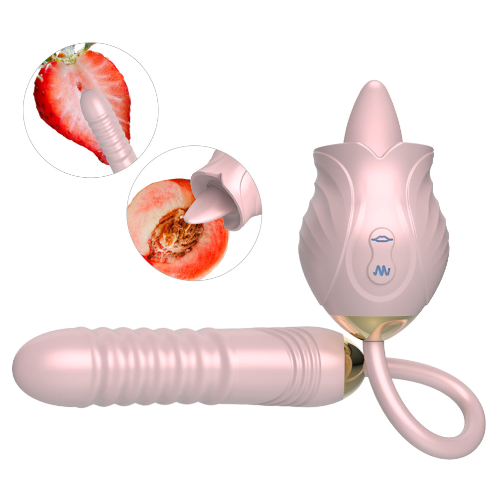 New Rose Toy Warming G-spot Tongue Licking Vibrator - OmniPleasures