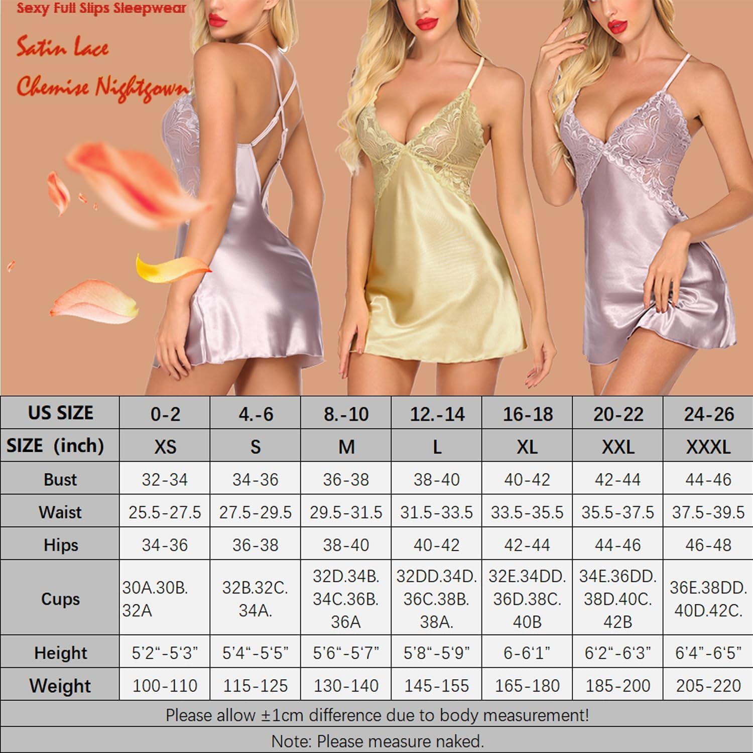 Women Lingerie V Neck Nightwear Satin Sleepwear Lace Chemise Mini Teddy - OmniPleasures