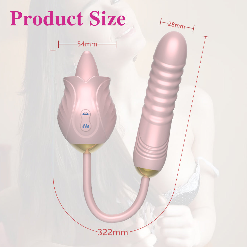 New Rose Toy Warming G-spot Tongue Licking Vibrator - OmniPleasures