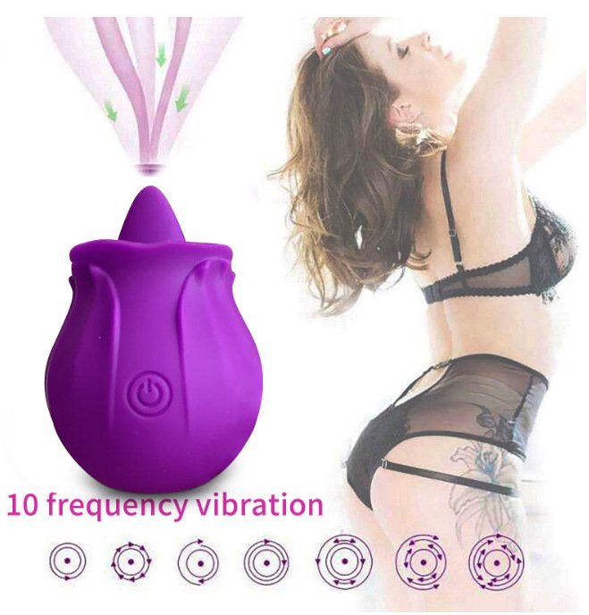 Pink Rose Toy With Tongue-Licking Female Vibrator - OmniPleasures