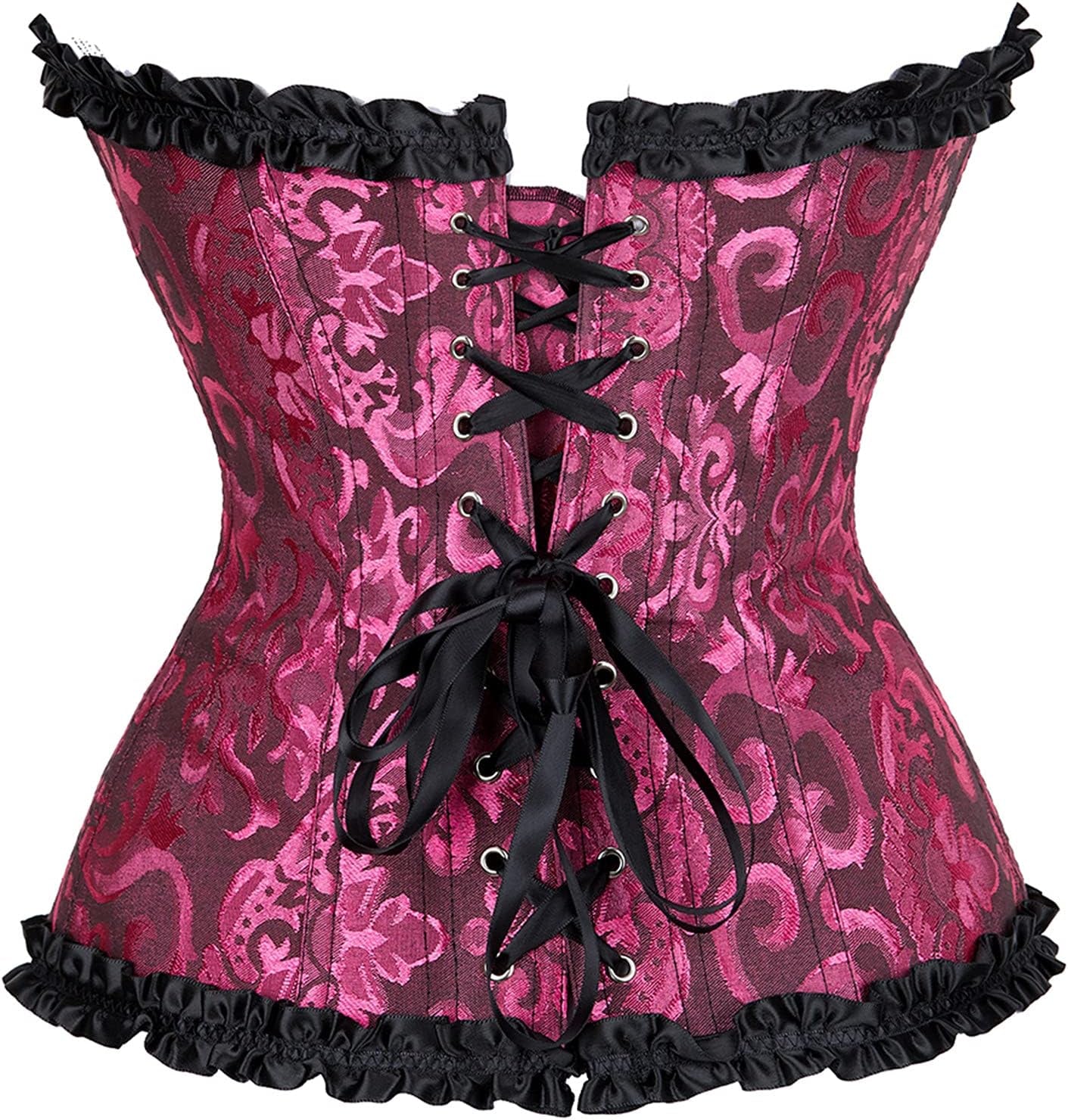 Women plus Size Corsets Bustier Top Sexy Lingerie Costumes X-Small Black Rose - OmniPleasures